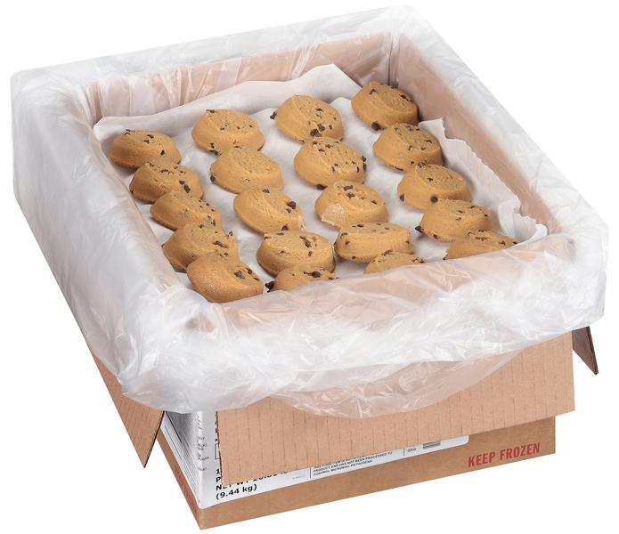 Opened cardboard box with cookies