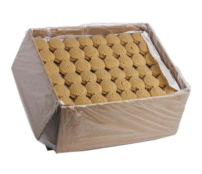Opened cardboard box with sugar cookies