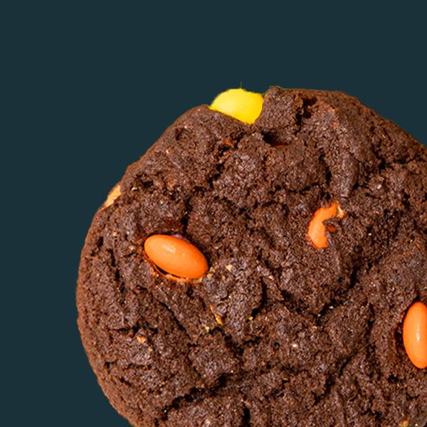 Chocolate with Reeses Pieces Candy Cookies