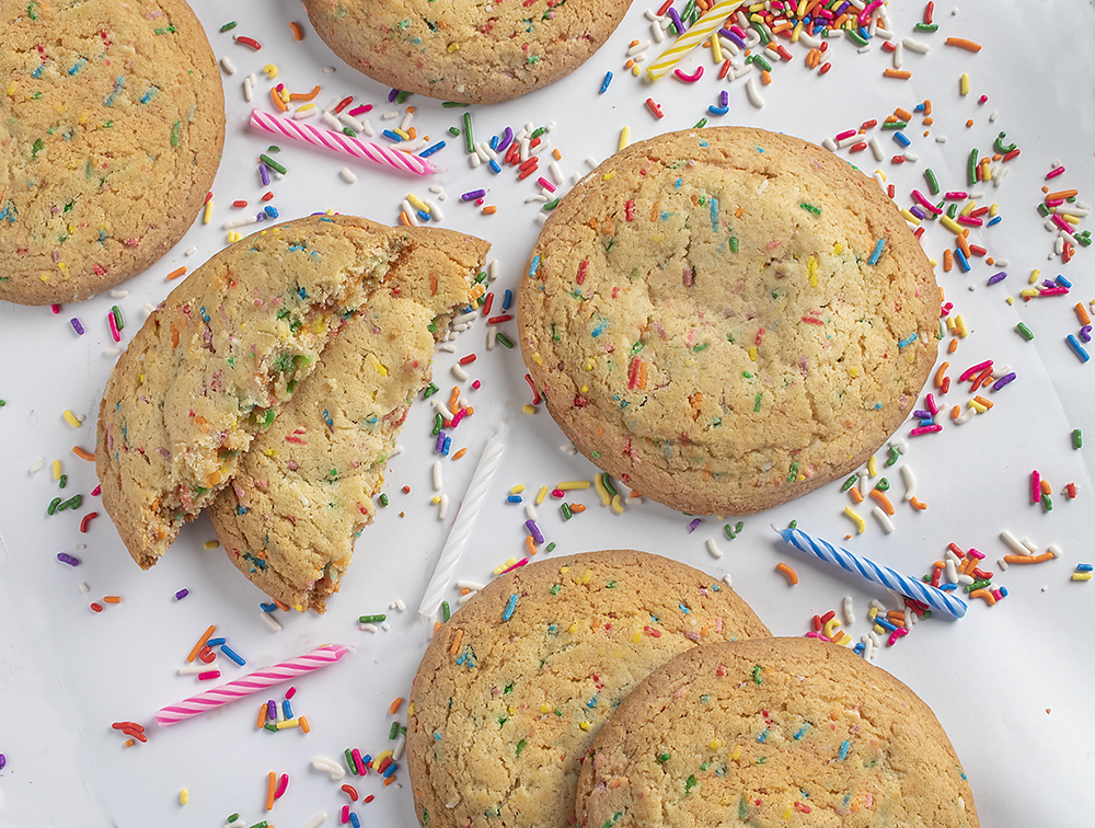 Birthday Cake Cookies on table