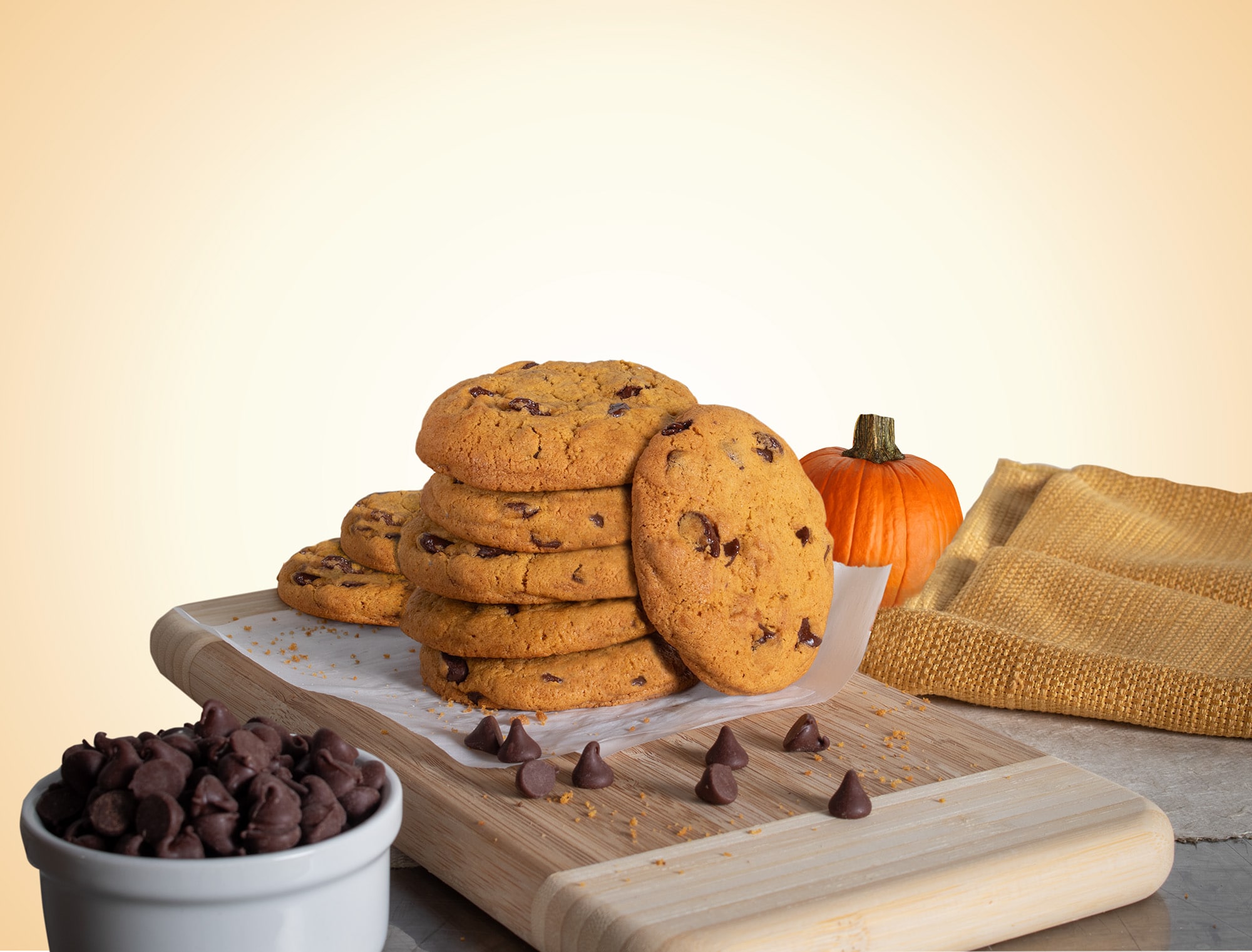 pumpkin spice chocolate chip cookie